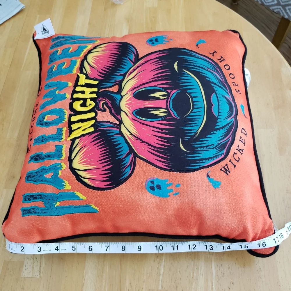 Disney Mickey Mouse Halloween Jack-o'-Lantern Pillow NWT